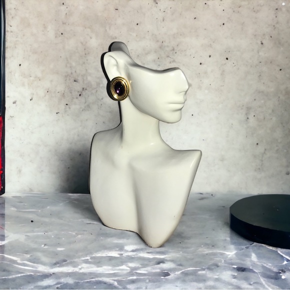 Retro MONET Meets Fabulous Purple Gem Earrings - Picture 6 of 9